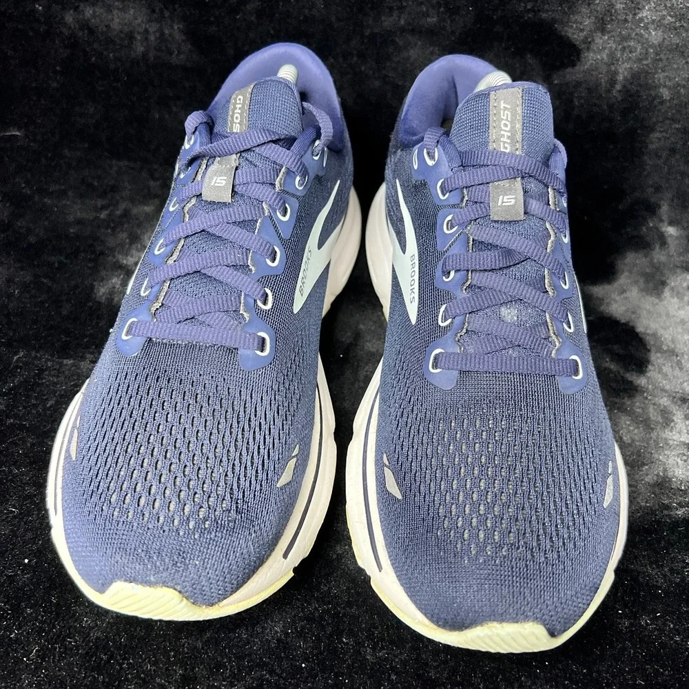 Brooks Ghost 15 1203801B450 Womens US 11B Running Shoes Navy Athletic Sneakers‎